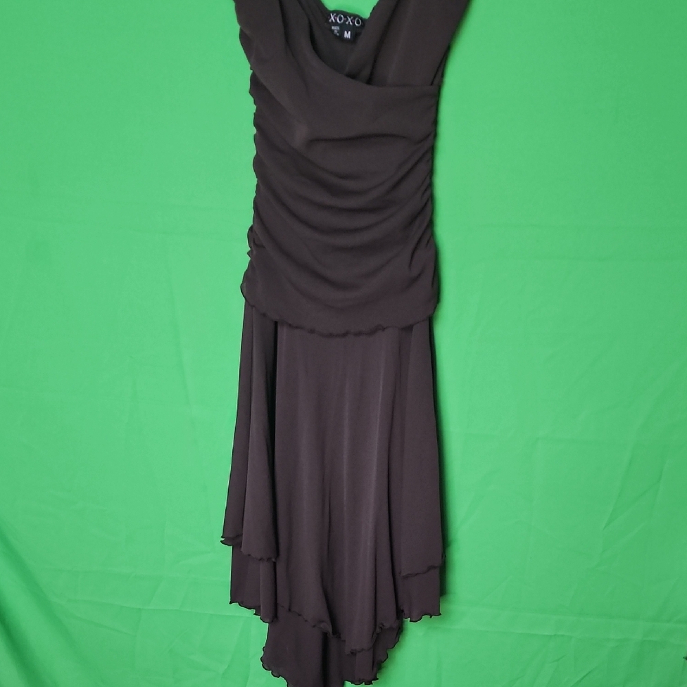 Vintage XOXO Brown Ruffle Dress Y2K Fairycore M